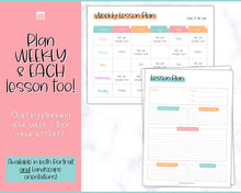 Load image into Gallery viewer, Lesson Plan Template Printable | Teacher Lesson Plan, Editable Digital Lesson Planner | Colorful Sky
