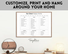Load image into Gallery viewer, Editable &#39;Our Clean Happy Home&#39; Cleaning Schedule &amp; Housekeeping Checklist for House Chores | Mono

