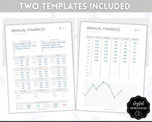 Load image into Gallery viewer, Annual Budget Tracker | Bill, Expenses, Income &amp; Savings Tracker | Mono
