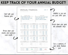 Load image into Gallery viewer, Annual Budget Tracker | Bill, Expenses, Income &amp; Savings Tracker | Mono
