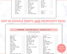 Load image into Gallery viewer, Airbnb Essentials Checklist | EDITABLE Airbnb Inventory List for Airbnb Hosts | Pink
