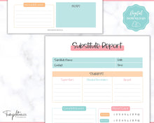 Load image into Gallery viewer, Substitute Teacher Note Template | Printable While You Were Out Substitute Teacher Binder | Colorful Sky
