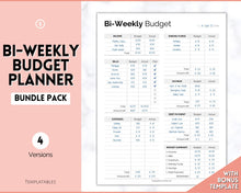 Load image into Gallery viewer, Editable Biweekly Budget Planner Template |  Printable Paycheck Tracker, Finance Planner, Zero Based Budget Binder | Mono
