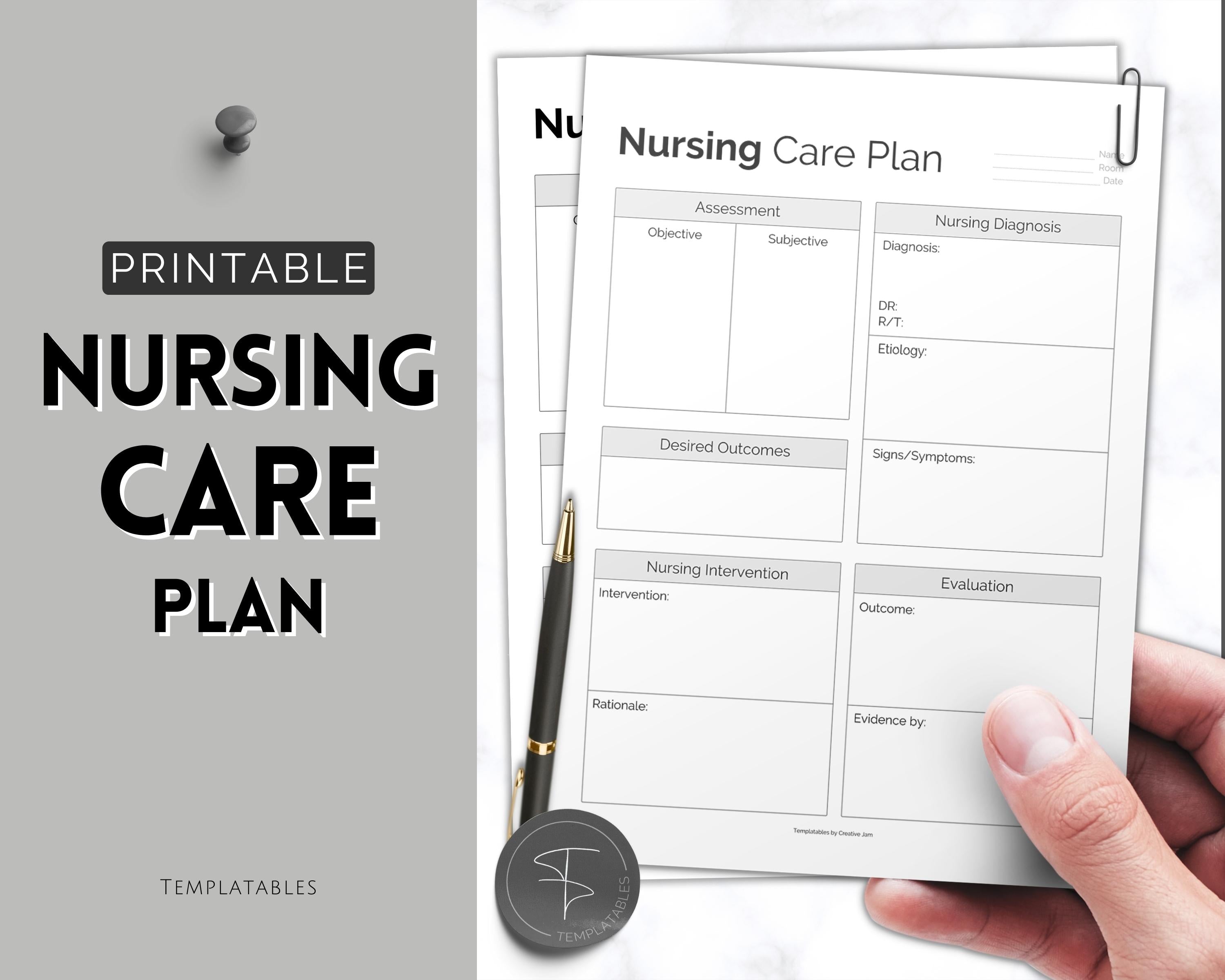 Nursing Care Plan Template Printable | Nursing Student Study Guide