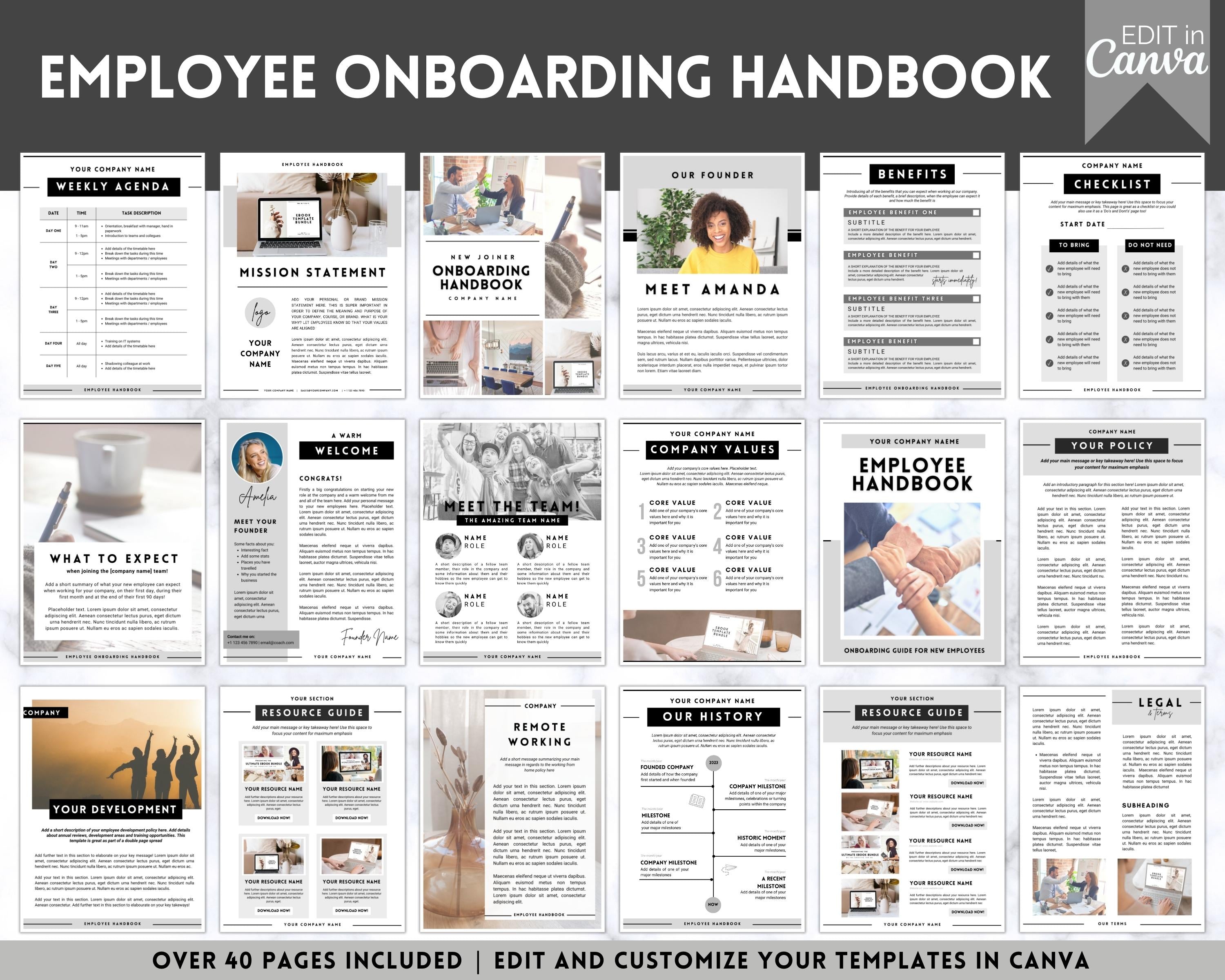 Employee Onboarding Handbook Template | New Hire Welcome Packet