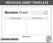 Load image into Gallery viewer, Nursing Revision Sheets for Medical School | Medicine &amp; Nursing Students, Exam Revision Notes &amp; Guide Templates | Mono
