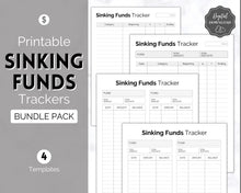 Load image into Gallery viewer, Sinking Funds Tracker BUNDLE | Printable Savings, Budget &amp; Finance Trackers | Mono
