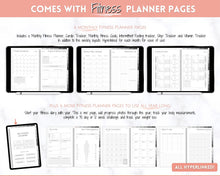 Load image into Gallery viewer, 2022 Digital Planner, 2022 Planner, 2022 Monthly, Weekly, GoodNotes Digital Journal Notebook, Fitness, Budget, Wellness, Goals, iPad Sticker | Mono
