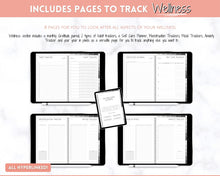 Load image into Gallery viewer, 2022 Digital Planner, 2022 Planner, 2022 Monthly, Weekly, GoodNotes Digital Journal Notebook, Fitness, Budget, Wellness, Goals, iPad Sticker | Mono
