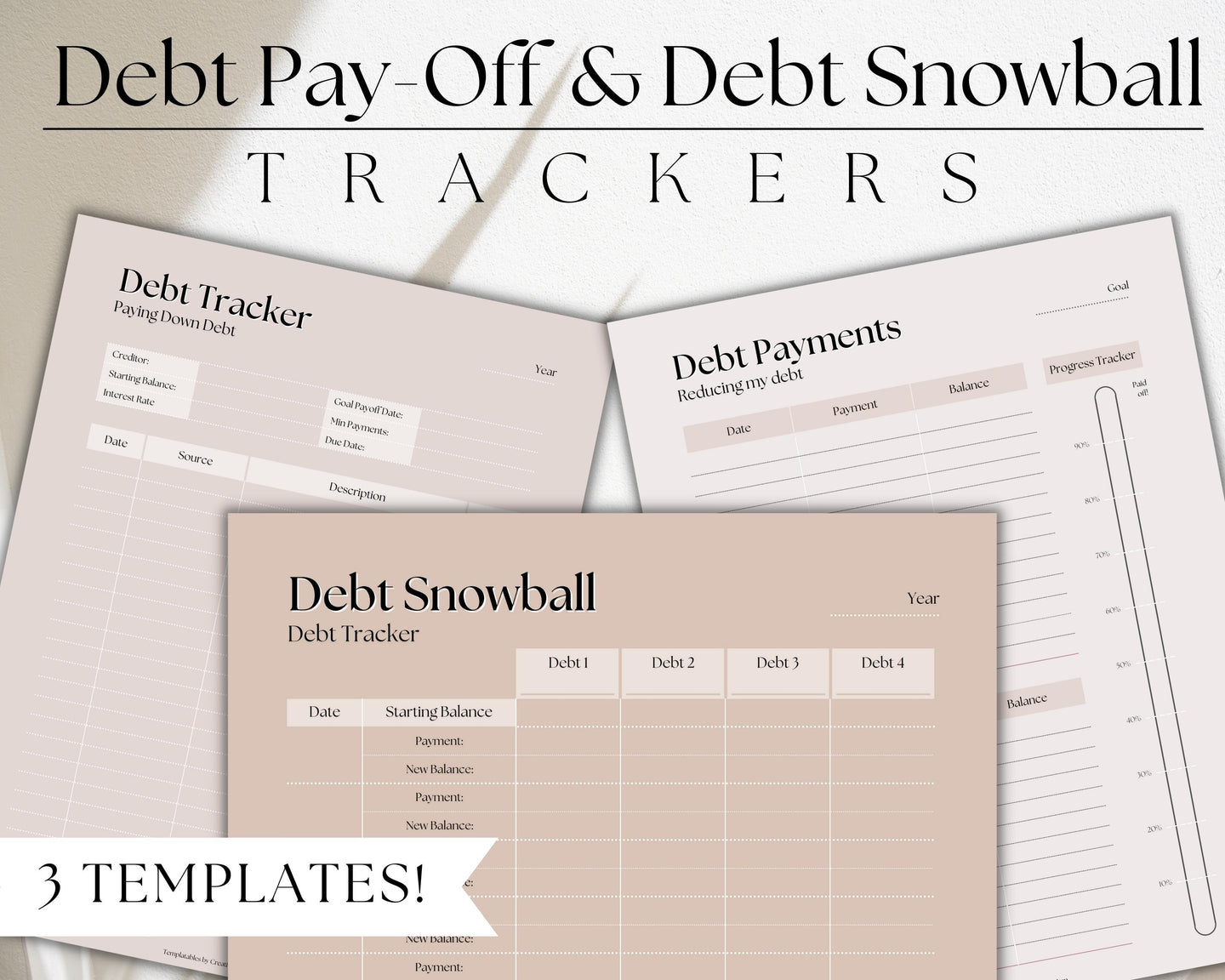 DEBT TRACKER, Debt Snowball, Debt Payoff Tracker Printable | Dave Ramsey Debt Free Tracker | Lux