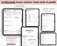 Load image into Gallery viewer, ADHD Digital Planner - Daily Planner for Neurodivergent Adults | Brain Dump Template, To Do List, Cleaning, Symptom Tracker for GoodNotes &amp; iPad | Mono
