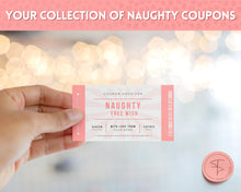 Load image into Gallery viewer, Naughty Sex Coupons for Valentines | Sexy Couples Coupon Book for Him &amp; Her | Personalized Kinky Valentines, Birthday, Anniversary Gifts | Pink
