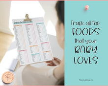 Load image into Gallery viewer, Baby Food Tracker Printable BUNDLE | Baby’s First Foods Meal Planner &amp; Daily Food Diary, 100 Foods Before 1 | Colorful Sky
