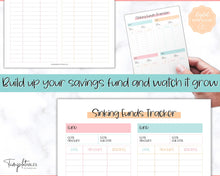 Load image into Gallery viewer, Sinking Funds Tracker BUNDLE | Printable Savings, Budget &amp; Finance Trackers | Colorful Sky
