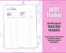 Load image into Gallery viewer, DEBT TRACKER, Debt Snowball, Debt Payoff Tracker Printable | Dave Ramsey Debt Free Tracker | Brit Pink
