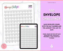 Load image into Gallery viewer, 20k 100 Envelope Challenge Printable, 20000 Savings Tracker, 100 Day Challenge, Cash Envelopes, Money Saving, Save, Budget Envelope, Finance, 20000 | Pastel Rainbow
