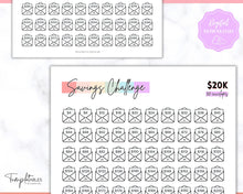 Load image into Gallery viewer, 20k 100 Envelope Challenge Printable, 20000 Savings Tracker, 100 Day Challenge, Cash Envelopes, Money Saving, Save, Budget Envelope, Finance, 20000 | Pastel Rainbow
