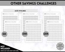 Load image into Gallery viewer, 20k 100 Envelope Challenge Printable, 20000 Savings Tracker, 100 Day Challenge, Cash Envelopes, Money Saving, Save, Budget Envelope, Finance | Mono
