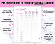 Load image into Gallery viewer, DEBT TRACKER, Debt Snowball, Debt Payoff Tracker Printable | Dave Ramsey Debt Free Tracker | Brit Pink
