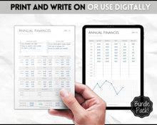 Load image into Gallery viewer, Annual Budget Tracker | Bill, Expenses, Income &amp; Savings Tracker | Mono
