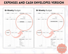 Load image into Gallery viewer, Editable Biweekly Budget Planner Template |  Printable Paycheck Tracker, Finance Planner, Zero Based Budget Binder | Mono
