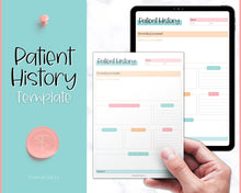 Load image into Gallery viewer, Patient History Sheet for Nursing School | Medical History Printable Report Sheet for Medical Students | Colorful Sky
