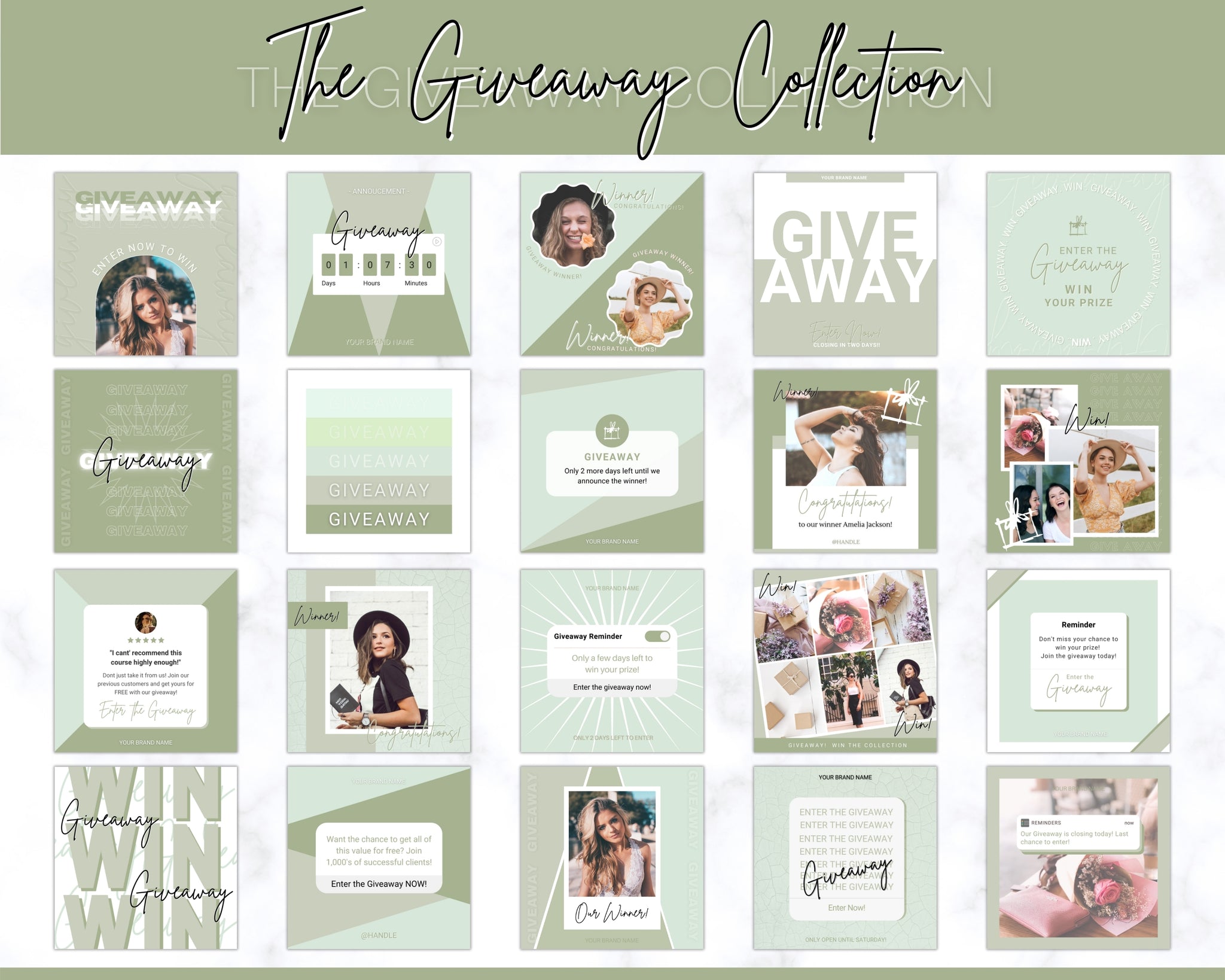 Giveaway Contest for Social Media Feed. Template Giveaway Prize