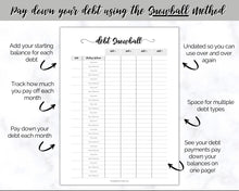 Load image into Gallery viewer, DEBT TRACKER, Debt Snowball, Debt Payoff Tracker Printable | Dave Ramsey Debt Free Tracker | Swash
