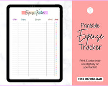 Load image into Gallery viewer, FREE - Expense Tracker Bundle | Income, Savings, Budget, Bill &amp; Spending Tracker for Personal Finance | Pastel Rainbow
