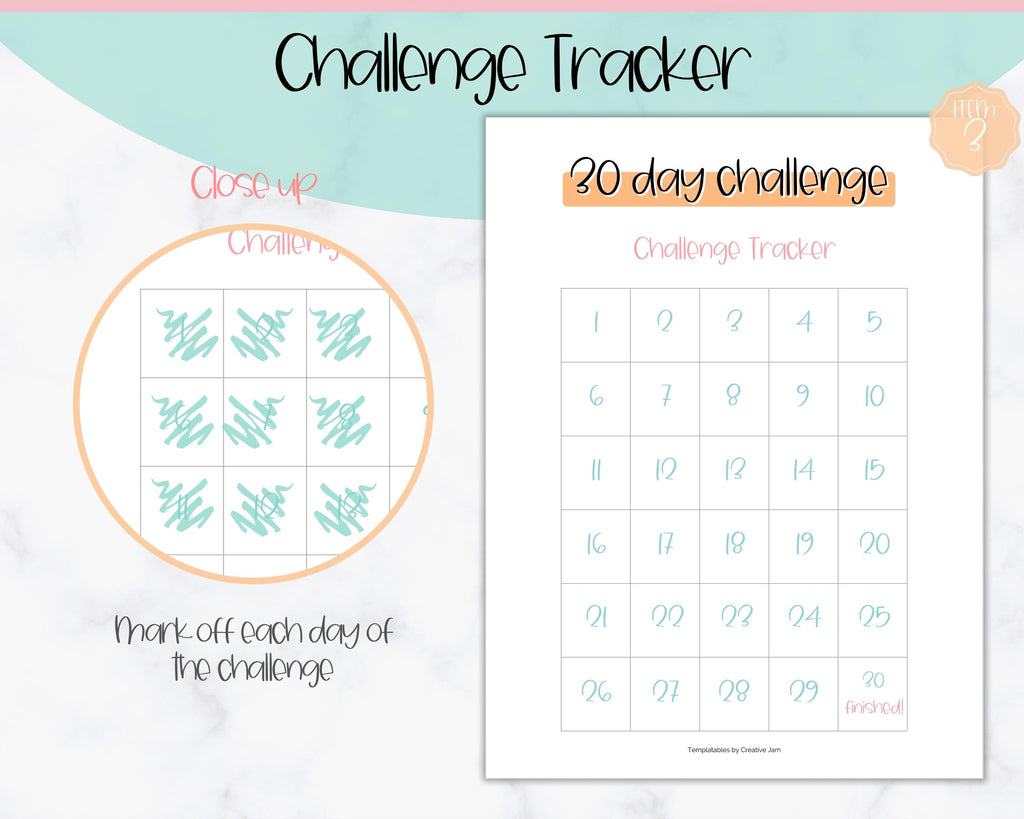 Honeycomb Habit Tracker Stamp, 30 Day Challenge Planner Rubber