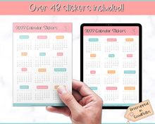 Load image into Gallery viewer, 2023 Digital Calendar Stickers for iPad | GoodNotes &amp; Notability Sticky Notes, Mini Calendar Digital Planner Stickers, Transparent PNGs | Colorful Sky
