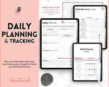 Load image into Gallery viewer, ADHD Digital Planner - Daily Planner for Neurodivergent Adults | Brain Dump Template, To Do List, Cleaning, Symptom Tracker for GoodNotes &amp; iPad | Mono
