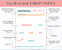 Load image into Gallery viewer, Patient History Sheet for Nursing School | Medical History Printable Report Sheet for Medical Students | Colorful Sky
