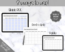 Load image into Gallery viewer, Family Chore Chart Printable | Editable Family Planner Schedule for Kids &amp; Adults | Sky Mono
