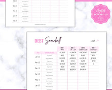 Load image into Gallery viewer, DEBT TRACKER, Debt Snowball, Debt Payoff Tracker Printable | Dave Ramsey Debt Free Tracker | Brit Pink
