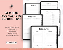 Load image into Gallery viewer, ADHD Digital Planner - Daily Planner for Neurodivergent Adults | Brain Dump Template, To Do List, Cleaning, Symptom Tracker for GoodNotes &amp; iPad | Mono
