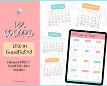 Load image into Gallery viewer, 2023 Digital Calendar Stickers for iPad | GoodNotes &amp; Notability Sticky Notes, Mini Calendar Digital Planner Stickers, Transparent PNGs | Colorful Sky
