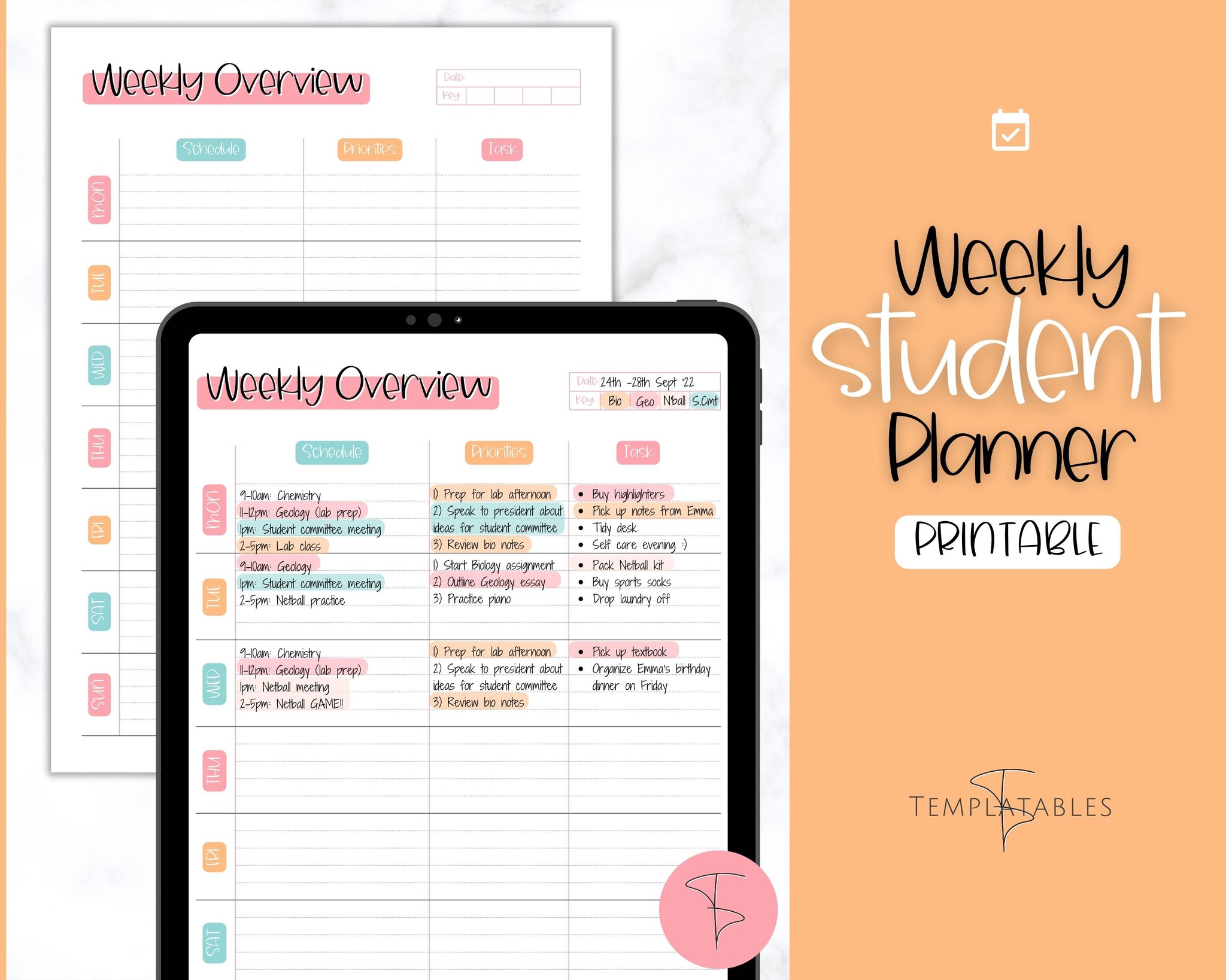 2023 Student Planner for College  Academic Class Organizer Schedule