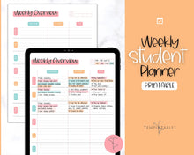 Load image into Gallery viewer, College Student Weekly Planner Schedule | Academic Class Organizer 2023 | Colorful Sky
