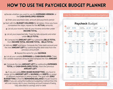 Load image into Gallery viewer, Editable Paycheck Budget Planner Template | Printable Paycheck Tracker, Finance Planner, Zero Based Budget Binder | Mono
