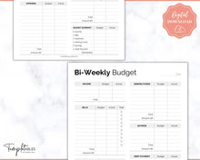 Load image into Gallery viewer, Editable Biweekly Budget Planner Template |  Printable Paycheck Tracker, Finance Planner, Zero Based Budget Binder | Mono
