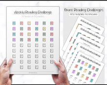 Load image into Gallery viewer, 52 Weeks Reading Book Challenge | Weekly Reading Challenge, Adult &amp; Kids Reading Log &amp; Book Tracker | Sky Mono
