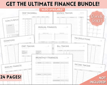 Load image into Gallery viewer, Editable Paycheck Budget Planner Template | Printable Paycheck Tracker, Finance Planner, Zero Based Budget Binder | Mono
