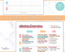 Load image into Gallery viewer, College Student Weekly Planner Schedule | Academic Class Organizer 2023 | Colorful Sky
