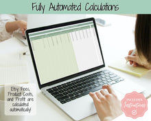 Load image into Gallery viewer, Etsy Fee and Profit Calculator | Pricing Spreadsheet for Small Business &amp; Etsy Sellers | Green
