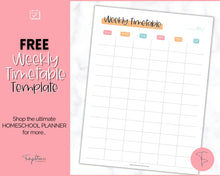 Load image into Gallery viewer, FREE - Weekly Timetable, Homeschool, To Do List Printable, Undated Schedule, Productivity Template | Colorful Sky
