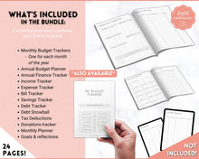 Load image into Gallery viewer, Editable Paycheck Budget Planner Template | Printable Paycheck Tracker, Finance Planner, Zero Based Budget Binder | Mono
