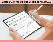 Load image into Gallery viewer, ADHD Digital Planner - Daily Planner for Neurodivergent Adults | Brain Dump Template, To Do List, Cleaning, Symptom Tracker for GoodNotes &amp; iPad | Mono
