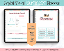 Load image into Gallery viewer, Digital Small Business Planner | GoodNotes Undated Digital Trackers for Entrepreneurs | Social Media, Finance Planner | Colorful Sky
