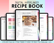 Load image into Gallery viewer, Digital Recipe Book for GoodNotes | Digital Recipe Template, Meal Planner, Cookbook Template for the iPad | Pastel Rainbow
